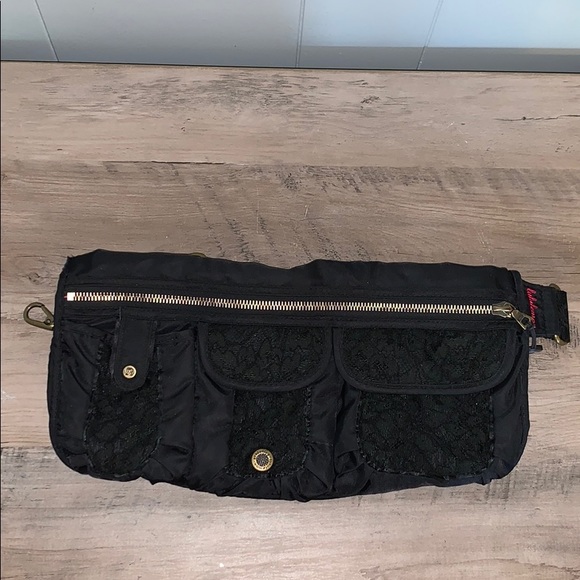 Lululemon Black Fanny Pack with Lace Trim - Rare